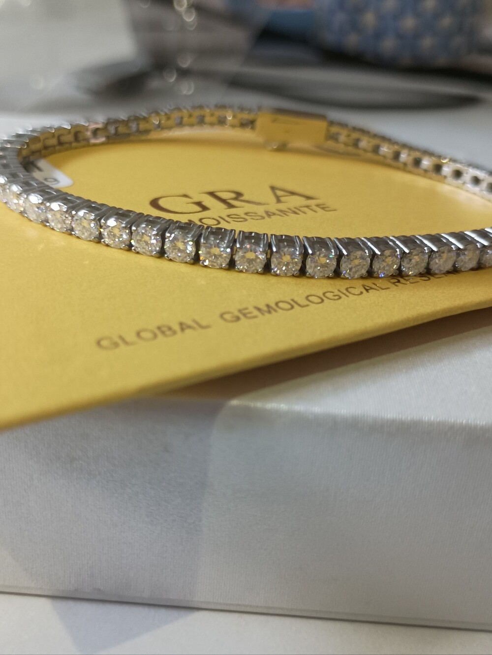 Moissanite Silver 3mm Tennis Bracelet 7in Pass Tester Brand New